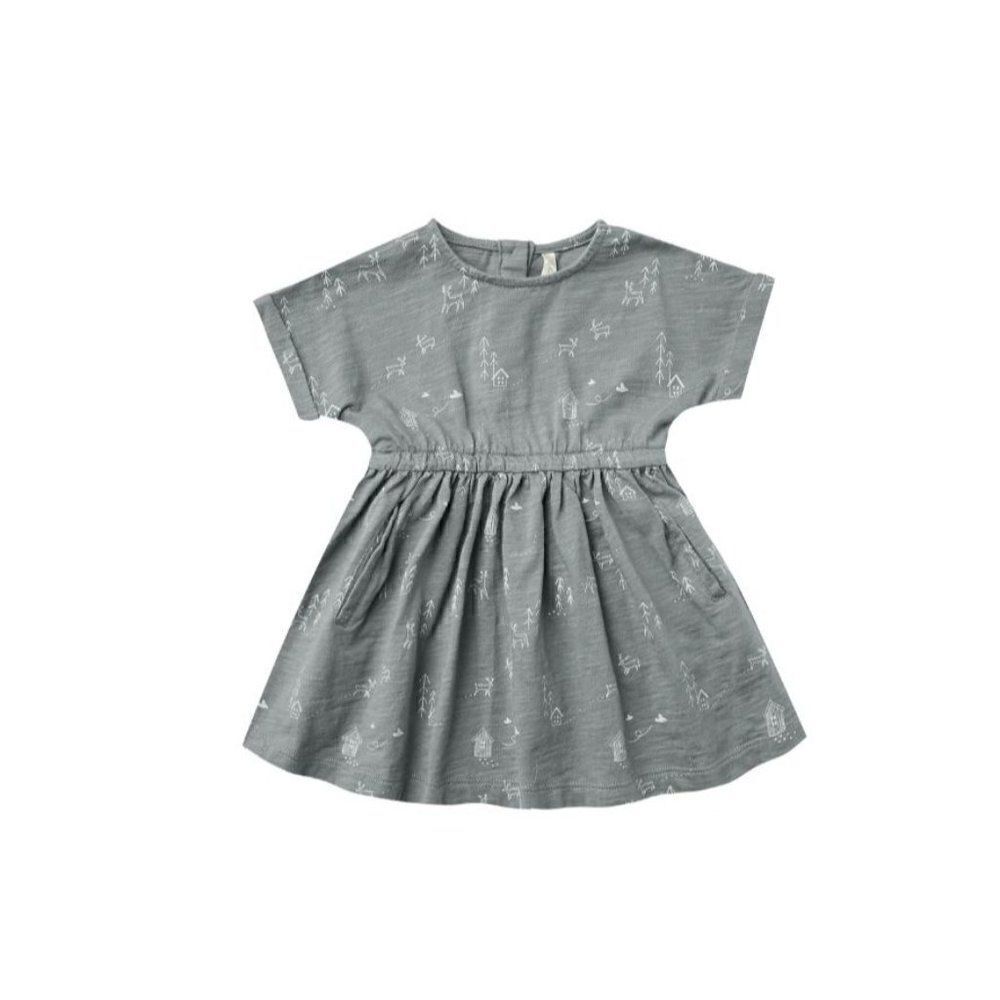 NWT! Rylee + Cru Kat T-Shirt Dress Woods in Indigo Size 6-12M